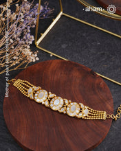 Embrace the allure of timeless elegance with Aham Jewellery’s latest Mother of Pearl collection, a radiant choice for festive celebrations and weddings.

The bracelet is crafted in 92.5 silver and adorned with a luxurious gold polish, capturing the iridescent beauty of mother of pearl.