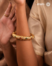 Gold Polish Silver Kada (Size: 2.2, Openable)