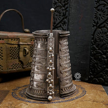 Handcrafted vintage silver long kada. Beautiful piece from a bygone era, that bring back memories and stories of that time.   Tubular armlets typically for the forearm. Can be worn as a kada as well Very popular in the regions of Gujarar, Rajasthan, Punjab and Pakistan