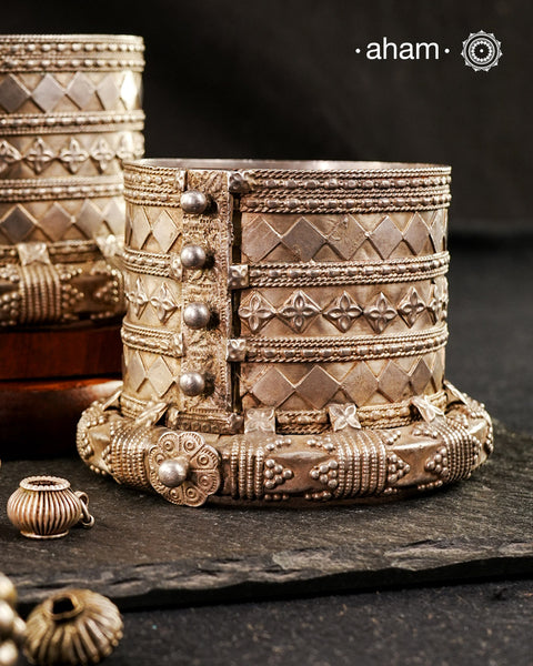 Vintage Silver Kambi Kadle Kada (Pair)