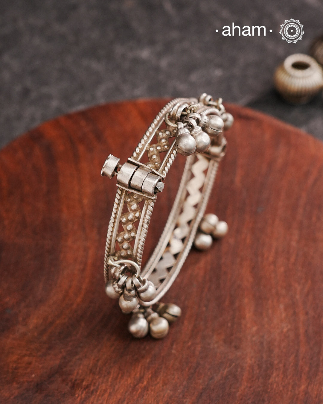 Vintage silver kada, expertly handcrafted by skilled artisans that captures the essence of a bygone era. Its openable design (size 2.2) offers both elegance and practicality, making it a timeless accessory that evokes memories and stories from the past. Perfect for those who appreciate heritage craftsmanship and classic style.