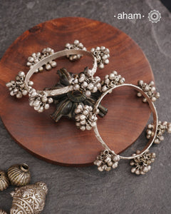 Tribal Silver Bangles (Size: 2.8)