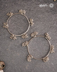 Tribal Silver Bangles with Ghungroos.