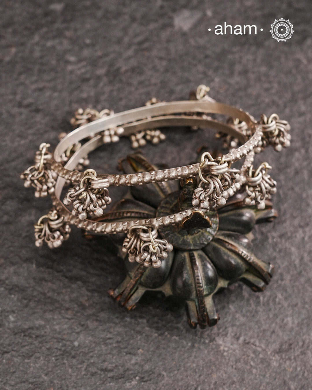 Tribal Silver Bangles with Ghungroos.