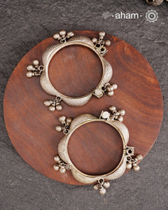 Tribal Silver Kada (Size: 2.1, Openable)