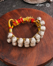 Tribal pauchi with silver bead work, handcrafted by skilful artisans. Beautiful handcuff from a bygone era, that bring back memories and stories of that time. 