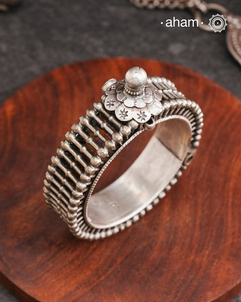 Tribal Silver Kada (Size: 2.4, Openable)