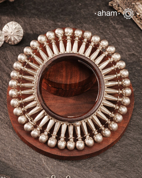Vintage Wooden Silver Kada