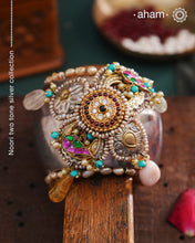 One of a kind statement wearable art pieces.
An eclectic mix of elements, with a play of colours, textures, forms and workmanship. Crafted in 92.5 Sterling Silver with two tones that make them so versatile and unique.Modern Heirloom pieces that can be worn across generations.
The price is for one piece kada only.