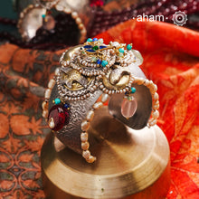 One of a kind statement wearable art pieces.
An eclectic mix of elements, with a play of colours, textures, forms and workmanship. Crafted in 92.5 Sterling Silver with two tones that make them so versatile and unique.Modern Heirloom pieces that can be worn across generations.

The price is for one piece kada only.