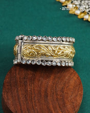 Noori Two Tone Silver Hand Cuff (Size: 2.4, Openable)