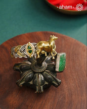 Noori Two Tone Cow Silver Cuff (Open Cuff)