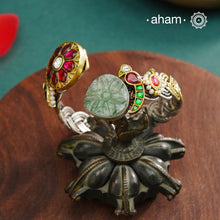 Noori hand cuff with a play of colours, textures, forms and workmanship. Crafted in 92.5 Sterling Silver with two tones that make them so versatile and unique.