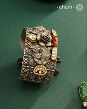 Noori Two Tone Peacock Silver Cuff (Open Cuff)