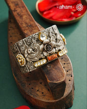 Noori Two Tone Peacock Silver Cuff (Open Cuff)