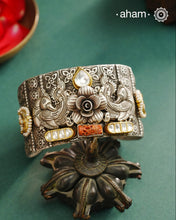 Noori Two Tone Peacock Silver Cuff (Open Cuff)