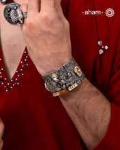 Noori Two Tone Peacock Silver Cuff (Open Cuff)