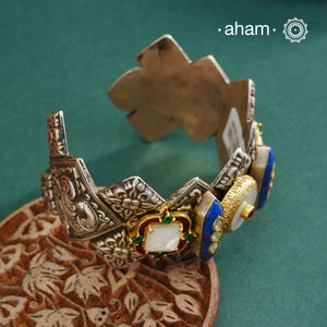 Noori Two Tone Silver Cuff (Open Cuff)