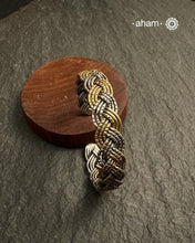 Noori two tone silver open hand cuff.&nbsp;Handcrafted in 92.5 Sterling Silver with two tones that make them so versatile and unique.&nbsp;