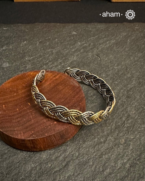 Noori two tone silver open hand cuff.&nbsp;Handcrafted in 92.5 Sterling Silver with two tones that make them so versatile and unique.&nbsp;