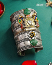 Noori Two Tone Silver Hand Cuff (Open Cuff)