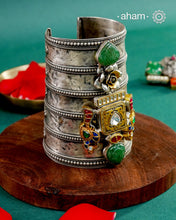 Noori Two Tone Silver Hand Cuff (Open Cuff)