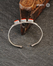 Himalayan Coral Silver Hand Cuff.