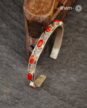 Himalayan Coral Silver Hand Cuff.