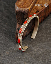 Himalayan Coral Silver Hand Cuff.