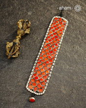 Himalayan Coral Silver Hand Cuff set in 92.5 silver