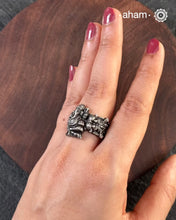 The most intricate Nakshi silver ring depicting Lord Ganesha with yali figure on each side. Crafted in 92.5 silver.