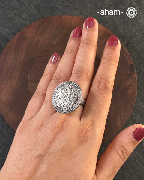 Handcrafted 92.5 sterling silver ring.