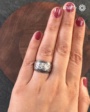 Handcrafted Ring in 92.5 sterling silver with beaten texture.
