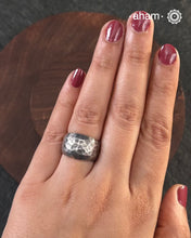 Handcrafted Ring in 92.5 sterling silver with beaten texture.&nbsp;