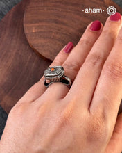 Handcrafted Mewad 92.5 sterling silver ring.