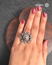 Handcrafted Mewad adjustable ring in 92.5 sterling silver.