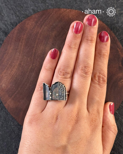 Handcrafted Mewad ring in 92.5 sterling silver.