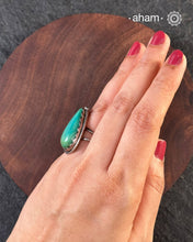 Handcrafted 92.5 sterling silver ring with turquoise stone.