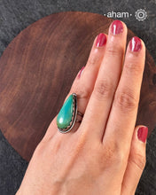 Handcrafted 92.5 sterling silver ring with turquoise stone.