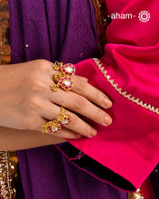 Double Paisley Gold Polish Silver Ring