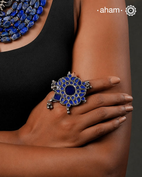 Rang Mahal Blue Silver Ring
