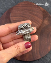 There is something so alluring about vintage tribal jewellery. They carry stories of the place and people they belong to. This beautiful vintage Tribal silver ring will be a great addition to your collection. Please note,&nbsp;It may have slight irregularities because it is a one-of-a-kind vintage piece.