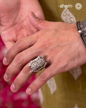 Tribal Silver Ring (Size: 19)