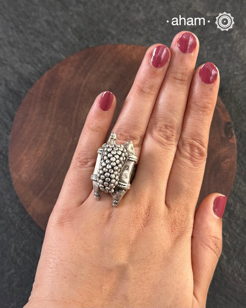 There is something so alluring about vintage tribal jewellery. They carry stories of the place and people they belong to. This beautiful vintage Tribal silver ring will be a great addition to your collection. Please note,&nbsp;It may have slight irregularities because it is a one-of-a-kind vintage piece.