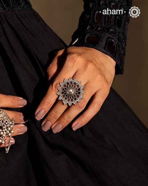 There is something so alluring about vintage tribal jewellery. They carry stories of the place and people they below to. This beautiful vintage Tribal silver ring will be a great addition to your collection.&nbsp;&nbsp;It may have slight irregularities because it is a one-of-a-kind vintage piece.