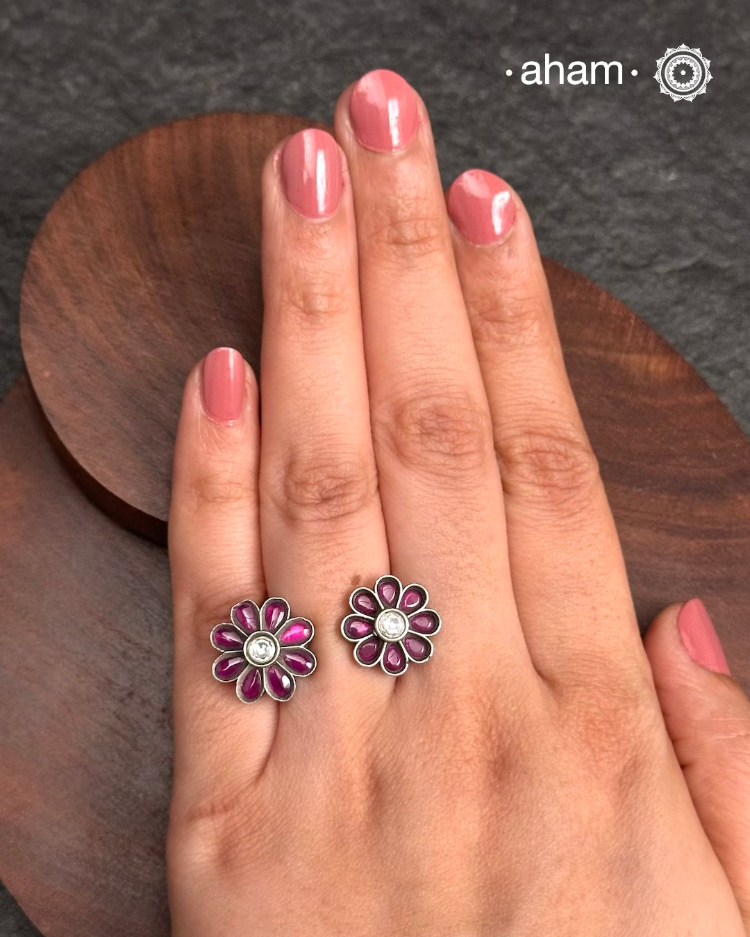 Shivneri Flower Silver Ring