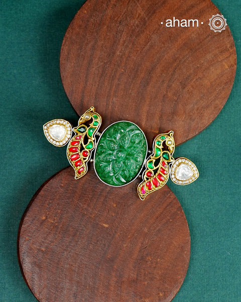 Noori Two Tone Double Peacock Silver Ring