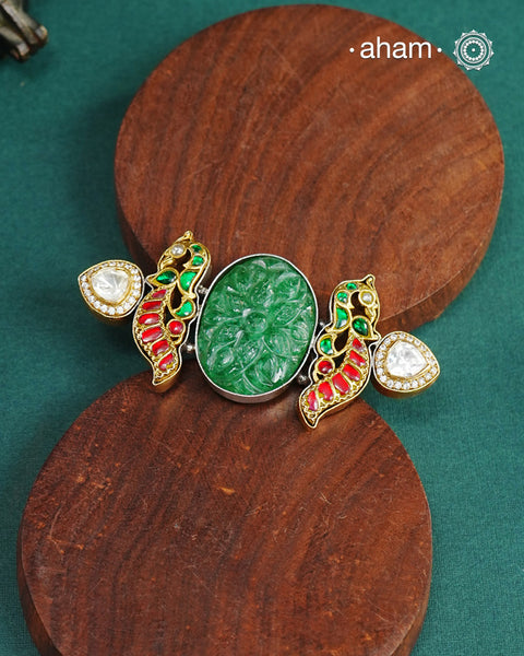 Noori Two Tone Double Peacock Silver Ring