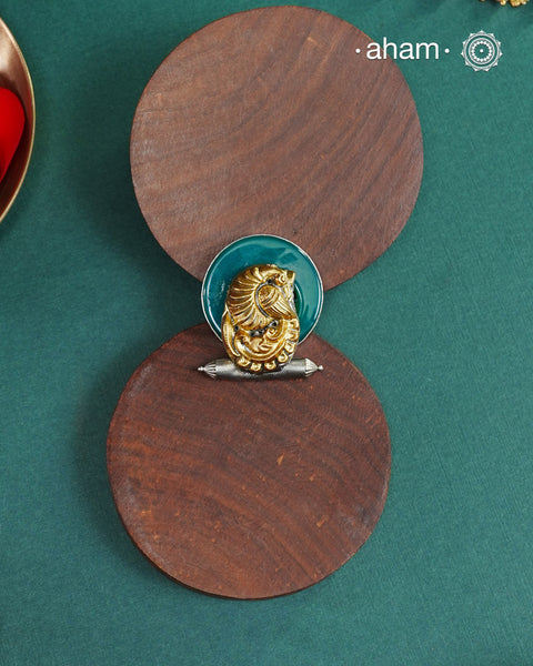 Noori Two Tone Peacock Silver Ring