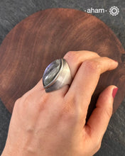Ira ring crafted in 92.5 silver with statement Labradorite Stone.